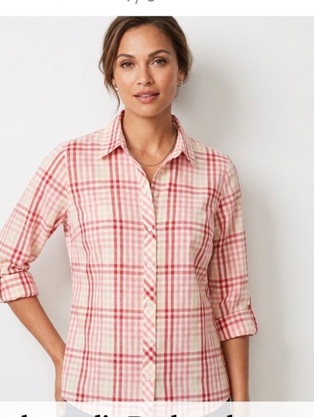 Appleseed's Red and White Plaid Button Down Shirt